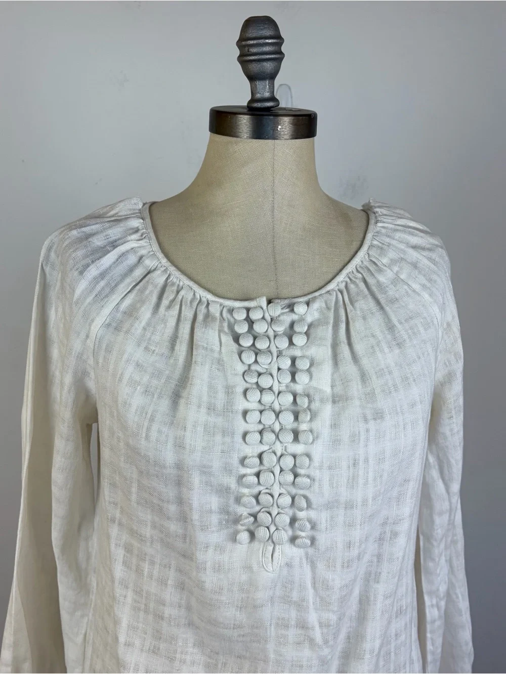 Tory Burch White Linen Blouse